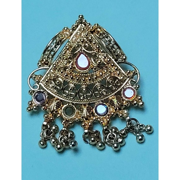 Gold Pendant with Colorful Glass - Picture 8 of 11